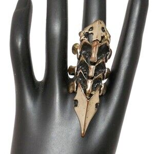 Gothic Knuckle Armor Claw Spine Vertebrae Long Ring Size 10 RARE
